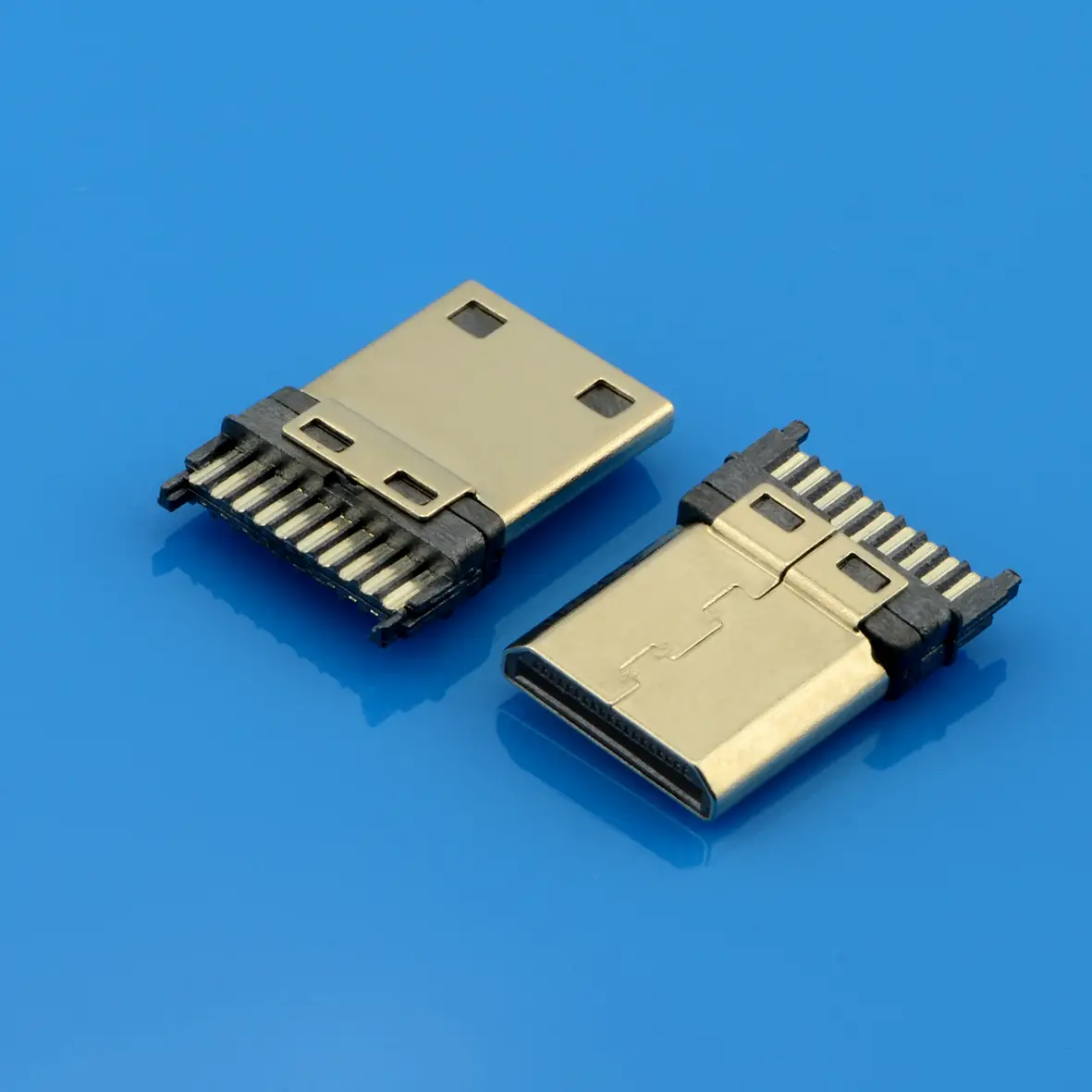06-HDMI D TYPE黑胶公头铜壳镀镍端子GF-DSC_9591
